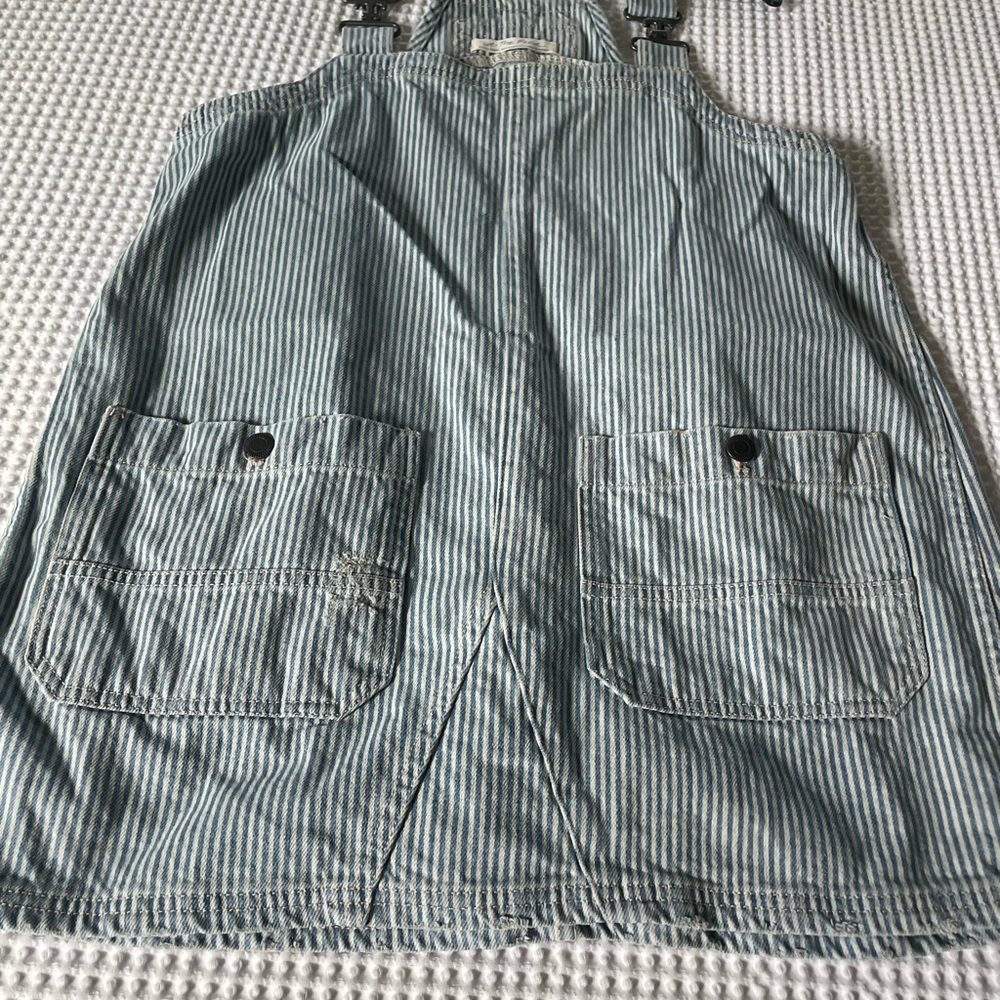 Free People Blue white stripe overall  smock mini